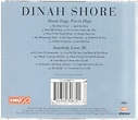 Dinah Shore Dinah Sings, Previn Plays / Somebody Loves Me CD Europe ...