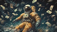 Premium Photo | Astronaut pile of money generative ai