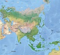 Vector Map Asia continent shaded relief | One Stop Map