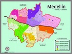 Mapa de Medellín con barrios, comunas y zonas Icons PNG - Free PNG and ...