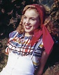 Norma Jean, Marilyn Wearing White short overalls plaid peasant blouse ...