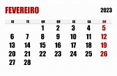 Gratuito Calendário 2023 Fevereiro - Docalendario