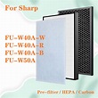 for Sharp FU-W40AW FU-W40AR FU-W40AB FU-W50A air purifier HEPA Filter ...