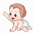 Bebé De Dibujos Animados Gateando Feliz PNG ,dibujos Bebé, Niño, Traje ...