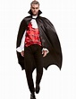 Edles Vampir-Kostüm für Herren Halloween-Verkleidung schwarz-rot-weiss ...