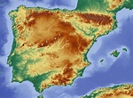 1 Map of the Iberian Peninsula showing the main mountain ranges ...
