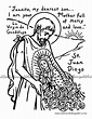 Saint Juan Diego Coloring Page Black and White and Color