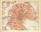 Königsberg Stadtplan Lithographie 1899 Original der Zeit - Archiv his