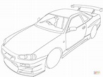 Desenho de Nissan Skyline R34 para colorir | Desenhos para colorir e ...