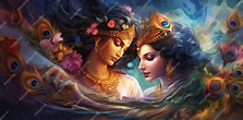 Premium AI Image | Radha and Krishna symbol of Devine Love