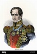 El general mexicano Antonio López de Santa Anna. Xilografía coloreada a ...
