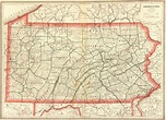 Pennsylvania Map, 1890 - Original Art, Antique Maps & Prints