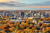 New Haven city downtown skyline cityscape of Connecticut in autumn ...