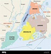 new york city, 5 boroughs map Stock Vector Image & Art - Alamy
