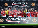 CARLING CUP WINNERS 2009 MANCHESTER UNITED FC WEMBLEY STADIUM LONDON ...