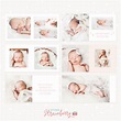 Baby photo album template for Photoshop "Baby girl" - Strawberry Kit