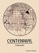 Karte / Map ~ Centennial, Colorado - Vereinigte Staaten von Amerika ...