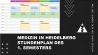 STUNDENPLAN im 1. SEMESTER - Medizin in Heidelberg - YouTube