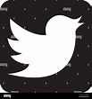 Twitter logo symbol icon over white background, silhouette design, vector illustration Stock ...