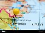 Drogheda pinned on a map of Ireland Stock Photo - Alamy