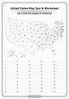 Free Printable United States Map Quiz and Worksheet | Map quiz ...