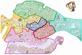 Mapa de Venecia con planos de los barrios en detalle