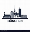 Munich Skyline Emblem Royalty Free Vector Image