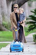 Rosie Huntington-Whiteley takes her son Jack for a stroll in Los Angeles