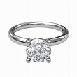 White Gold Solitaire 4 Prong Ring Setting with Diamond Gallery, 2 ct ...