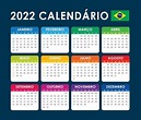 Vetor calendário 2022, versão brasileira 3123867 Vetor no Vecteezy
