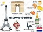 Welcome to France. Symbols of France. Set of icons. Vector. Stock ...