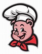 Chef de cerdo de dibujos animados lindo | Vector Premium