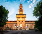 Entrance to the Sforza Castle (Castello Sforzesco) in Milan, Italy