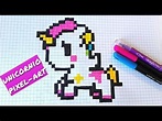 Como dibujar un Unicornio Kawaii- draw. Handmade Pixel Art | Como ...