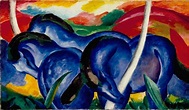 Los grandes caballos azules - cuadros al óleo de Franz Marc