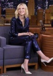 Cate Blanchett struts her stuff in a sharp blazer, jeans and heels