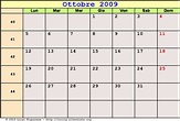 Calendario Ottobre 2009 da stampare - Halloween, Festa dei nonni ...