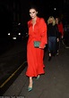 Victoria Beckham dons silky red dress at Vogue London bash | Daily Mail ...