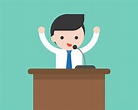 Businessman or politician speaking on podium with microphone 464845 ...