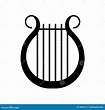 Lyra black glyph icon stock vector. Illustration of ancient - 180836712