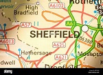 Close up of the map of Sheffield England Stock Photo - Alamy