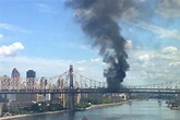 Truck Explosion and Fire on Queensboro Bridge in New York (Best Twitter ...