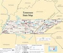 ♥ Tennessee State Map - A large detailed map of Tennessee State USA