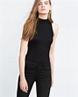 Zara High Neck Bodysuit in Black | Lyst