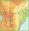 Kenia Landkarte mit Städte - Karte von Kenia zeigen Städte (Ost-Afrika ...