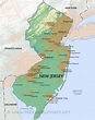 Physical map of New Jersey