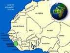 Sierra Leone map. Terrain, area and outline maps of Sierra Leone ...