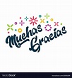 Muchas gracias spanish thank you greeting card vector image on ...