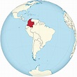 Mapa de América ubicando a Colombia - Mapa de Colombia