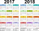 2017-2018 Calendar - free printable two-year PDF calendars | Seasonal ...